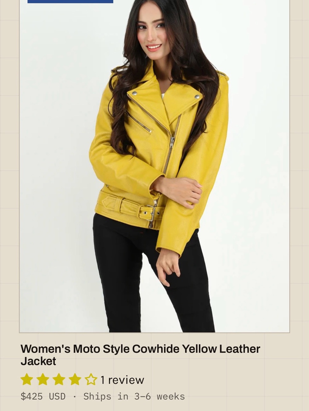 Women's Moto Genuine Cowhide Asymmetric Leather Biker Jacket - S